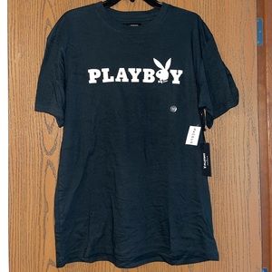 New Black Playboy Logo Graphic T-Shirt